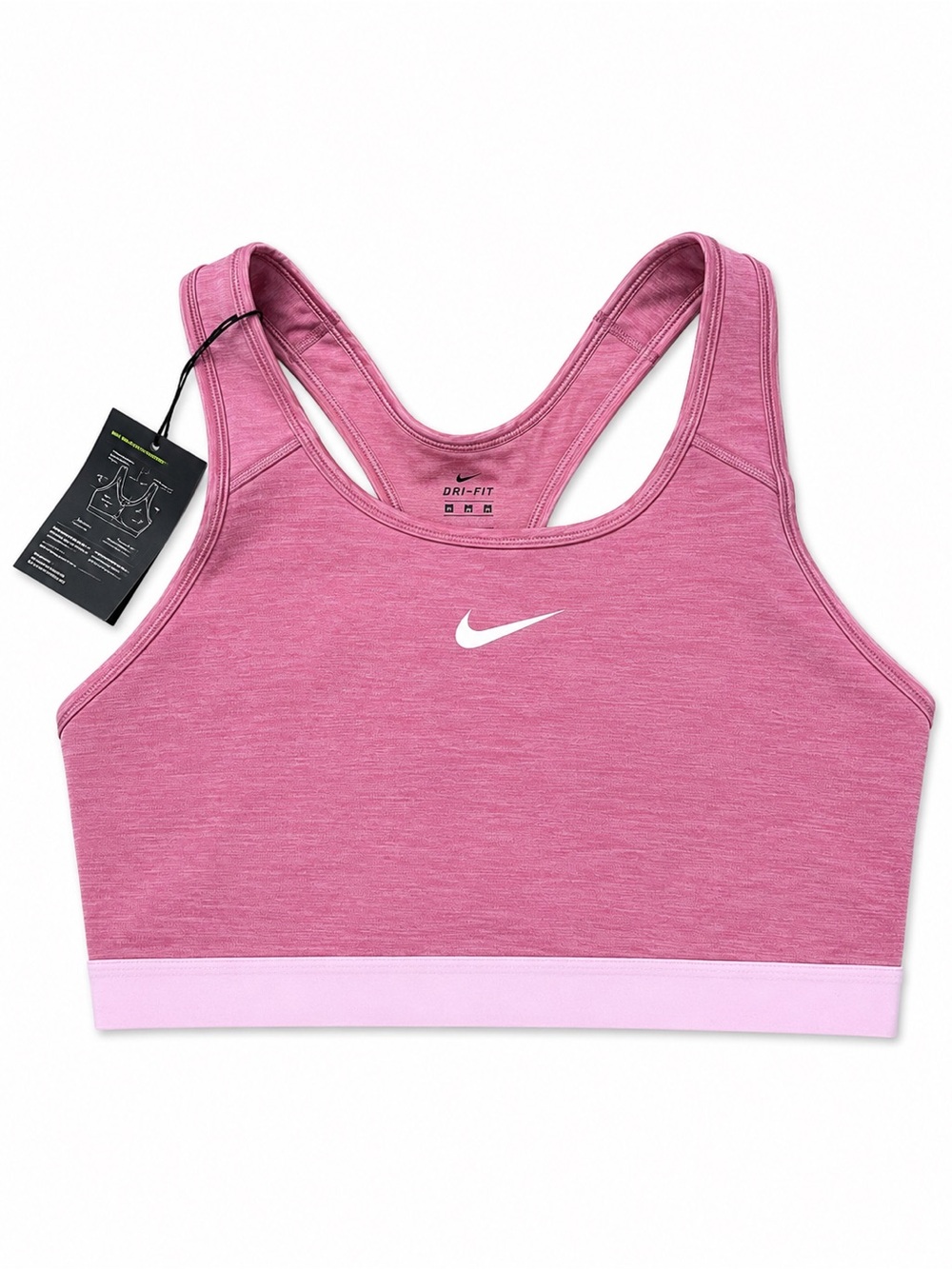 Nike Swoosh Dri-FIT Sports Bra Pink Heather Medium Support NWT Women’s XL